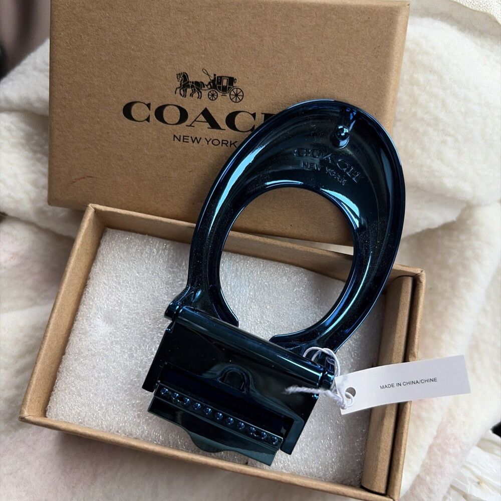 Coach Sculpted Signature Belt Buckle, Style#CE864 V4W, Color Anodized Blue - Picture 5 of 7